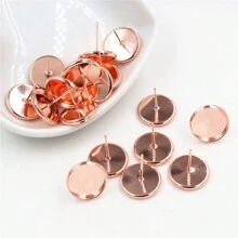 20pcs 6-20mm Inner Size Round Earring Studs Blank Base Tray DIY Earrings Jewelry Making Accessories With Earring Pins Back Stoppers