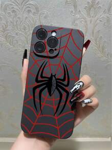 1pc Black Spider Web Design Shockproof Soft Phone Case Compatible With IPhone, Compatible With Huawei, Honor, Compatible With Xiaomi, Compatible With Redmi, Compatible With Oneplus, Compatible With Pixel, Compatible With Samsung,International Version, Not The Domestic Version - Black - View 7