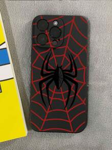 1pc Black Spider Web Design Shockproof Soft Phone Case Compatible With IPhone, Compatible With Huawei, Honor, Compatible With Xiaomi, Compatible With Redmi, Compatible With Oneplus, Compatible With Pixel, Compatible With Samsung,International Version, Not The Domestic Version - Black - View 2