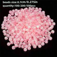 Của Màu hồng Dạng hình tròn Lá thư Hạt Acrylic Love Lá thư Hạt Đồ trang sức DIY Dây chuyền Vòng tay Quà sinh nhật Đồ trang sức ( 4 * 7mm ) - Màu Hồng baby - Xem 2