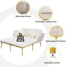 Nestfair Outdoor Patio Daybed With Washable Cushions