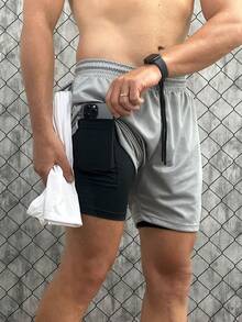 Men Shorts - 灰色 - 查看 4