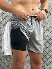 Men Shorts - 灰色 - 查看 5