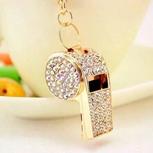 1pc Crystal Whistle With Cubic Zirconia Detailing Referee Whistle Keychain Bag Pendant Whistle Award For Soccer Game Sports Meet