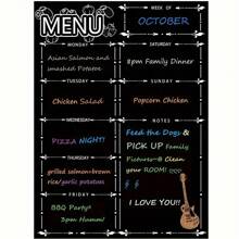 1pc, Magnetic Dry Erase Menu Board For Fridge - Weekly Meal Planner Blackboard, Grocery List And Notepad For Kitchen Refrigerator - Chalkboard Magnet Best Gifts Birthday Graduation - Black - View 5