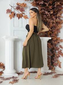 Women Skirts - 軍綠色 - 查看 3