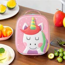 1 Miếng Nhẹ Có thể mang đi Túi tote Vỏ cứng Dễ thương Trường học Dã ngoại Túi Hộp cơm trưa - Hồng - Xem 4