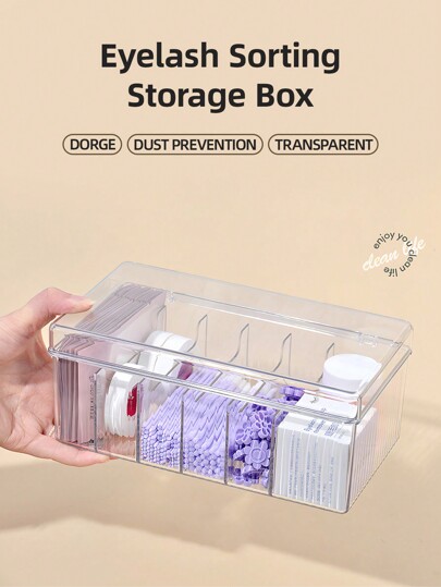 HMQ beauty Eyelash Extension Tool Storage Box With Cover And Dustproof Design, Large Capacity, Suitable For Jewelry, Nail Art And Cosmetics Accessories And Tools ,Jewellery Box,Pouch,Makeup Brush Holder,Brush Holder,Perfume Organiser,Pouch Bag