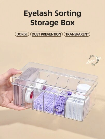 HMQ beauty 睫毛嫁接工具收纳盒，带盖防尘设计，大容量，适用于存放珠宝、美甲和化妆品配件及工具，可用作珠宝盒、收纳袋、化妆刷架、香水收纳盒、化妆包，是送给女性的理想礼物，也是圣诞礼物和送礼佳品。