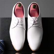 1雙新款透氣男士英倫風休閒時尚皮鞋 - 白色 - 查看 3