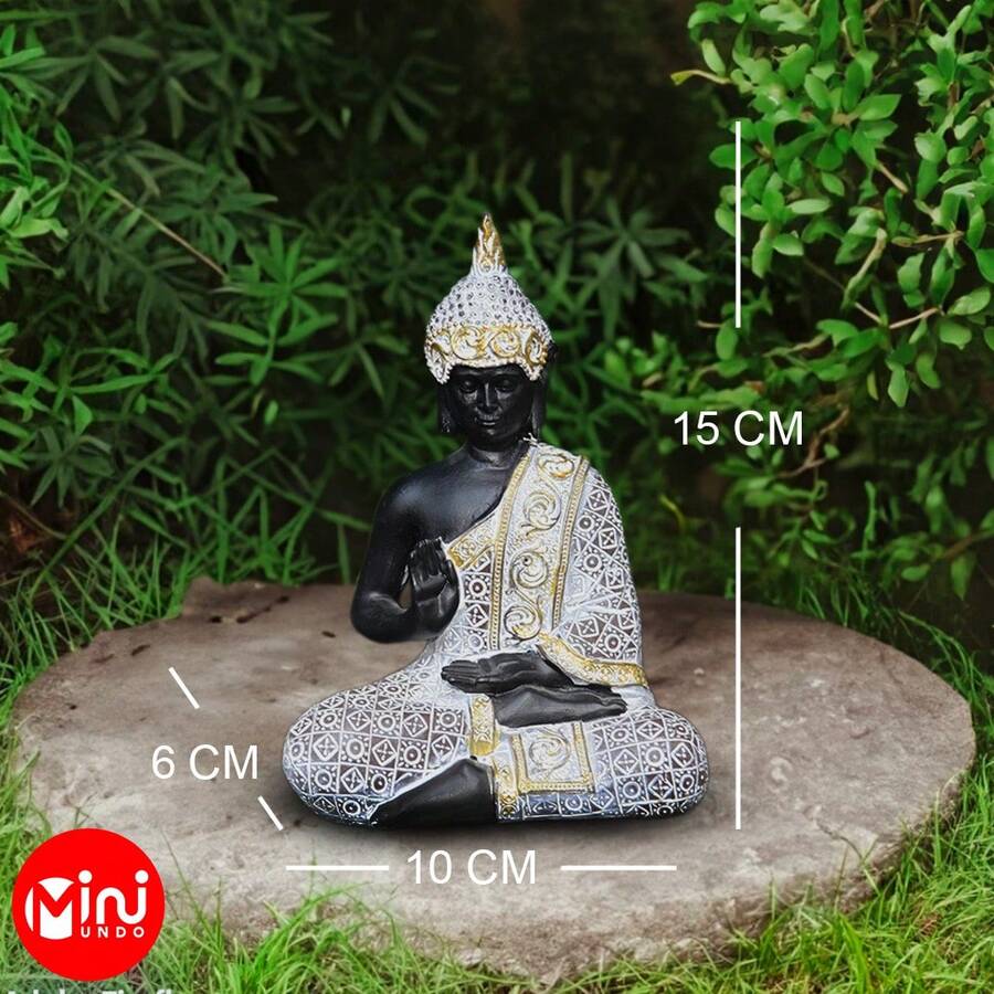 FIGURAS DE BUDA HECHAS DE RECINA, DECORACIÓN PARA HOGAR INTERIOR Y EXTERIOR, DECORACIÓN ARTESANAL - Bronce - Ver 1