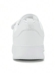 1 Par De Zapatillas Deportivas Blancas Para Niños, Zapatos De Skate Bajos Para Niños, Zapatos Casuales Escolares Para Niñas