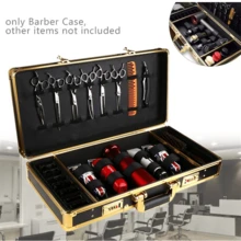 1個美髮工具包,燒鋁合金美妝箱,適用於沙龍,多功能便攜式美容箱,帶剪刀收納格 - 彩色 - 查看 4