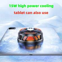 1 Stück schwarzer Magnethalterung mit RGB Lichteffekt und 15W Halbleiter-Kälteaggregat, schnelle Wärmeableitung für Handy und Tablet, Halbleiter Kühlkörperclip-Ventilator für Gaming und Live-Streaming, leise Gaming E-Sport Zubehör, Telefonkühler