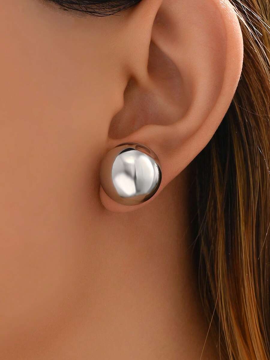 1雙迷你、簡單、時尚、耐配的鋼珠耳針。涼感色調,女性日常穿戴的可愛飾品 - 金色 - 查看 1