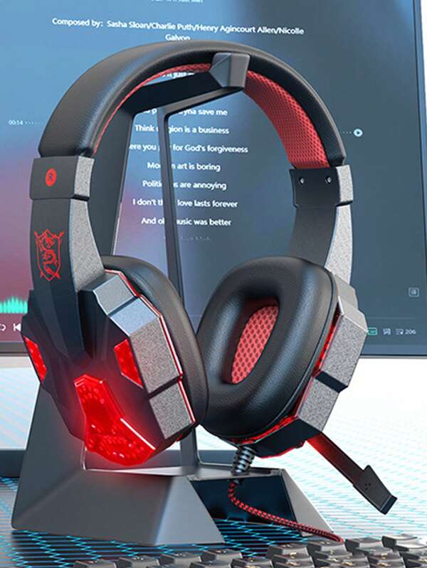Premium Over-Ear Gaming Headset With LED Backlight - Compatible With Laptops, Tablets, Gaming Consoles, IOS & Android Phones!