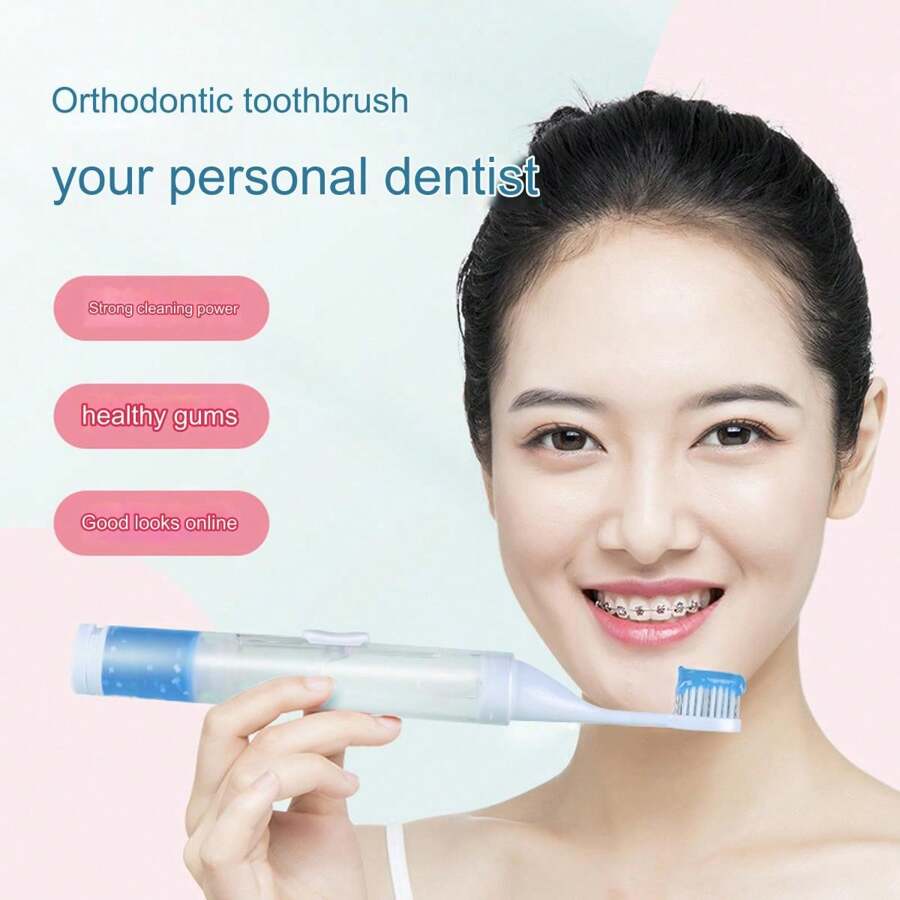 3 In 1 Portable Travel Toothbrushes With Built-In Refillable Toothpaste Tube, Built-In Toothbrush Case, Extra Soft Bristles And 1 Cleaning Brush - Multicolor - View 1