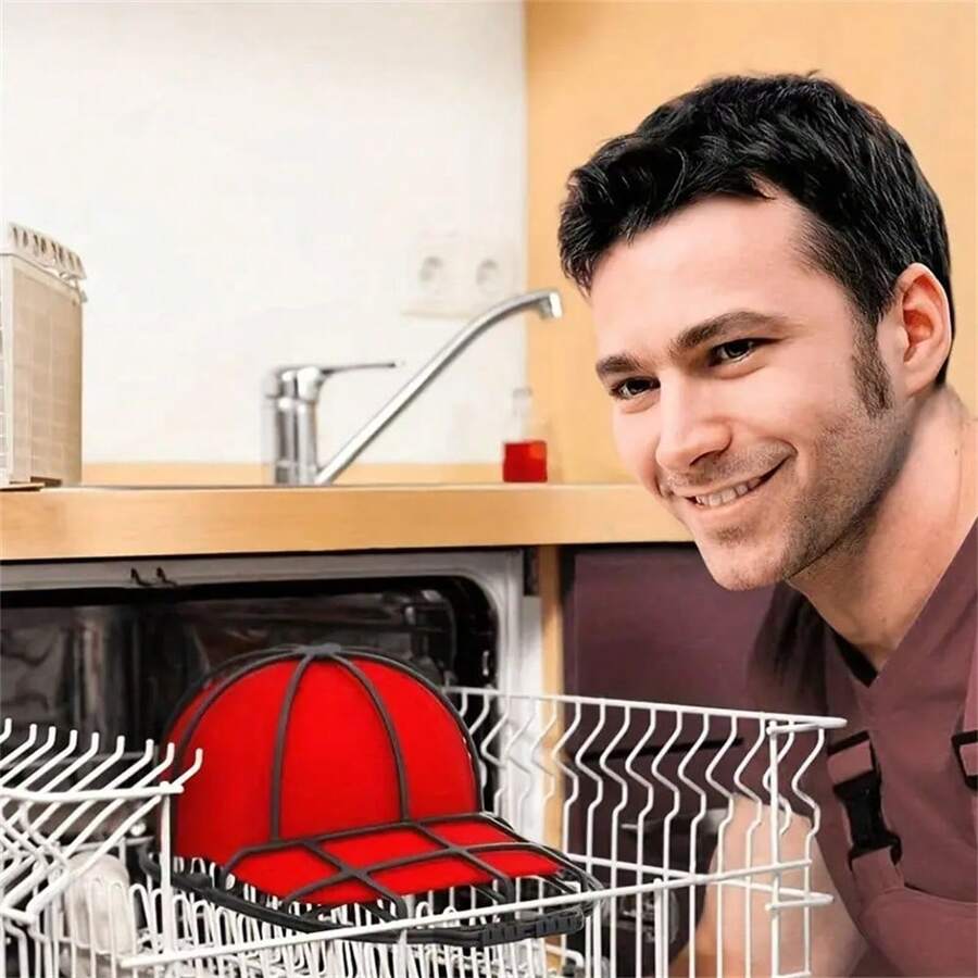 Hat Washer Cap Washing Frame - 2in1 Design With Hat Clip, Baseball Hat Cleaning Solution - Black - View 1