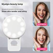 Cartoon Selfie Ring Light, Led Light For Live Streaming & Video Recording With Clamp Mount - Blue - View 3