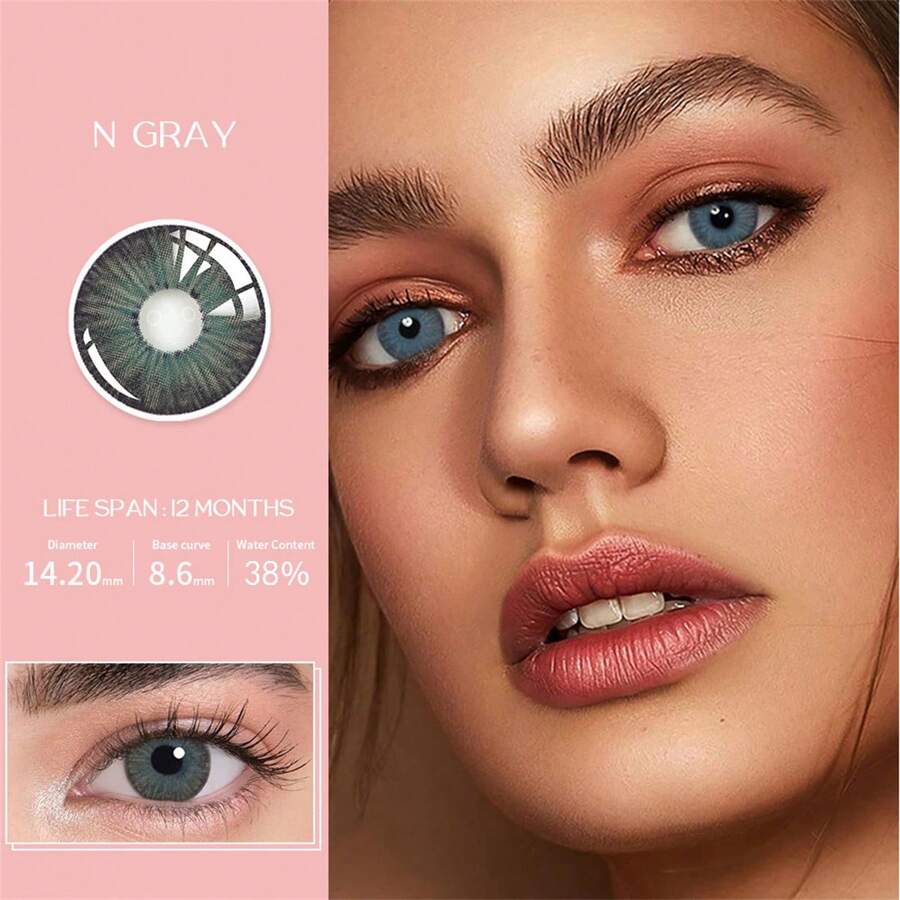 Paire De Lentilles De Contact Colorées Annuelles - Myopie De 0 à -8, Diamètre 14mm, Certification CE