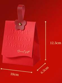 5pcs Wedding Favor Boxes, High-End Handheld Gift Box For Weddings, Bridesmaid Gifts, Small Candy Boxes - Red - View 3