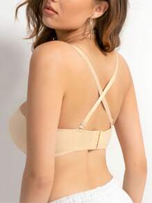 YANDW Seamless Full Coverage Wire-Free Multi-Way Strapless Bra With Removable Pads, Beige - Apricot - View 3