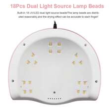 LIMEGIRL 1 PIEZA Lámpara de uñas LED UV con 18 LED para accesorios de manicura, accesorios y herramientas para uñas, secador de esmalte de uñas, equipo de secado de gel, herramientas profesionales de arte de uñas con sensor automático y 3 ajustes de temporizador, 3 estilos, suministros para uñas, herramientas para uñas, herramientas de arte de uñas, de vuelta a la escuela, uñas, herramientas para uñas para uñas postizas