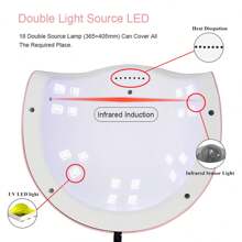 LIMEGIRL 1 PIEZA Lámpara de uñas LED UV con 18 LED para accesorios de manicura, accesorios y herramientas para uñas, secador de esmalte de uñas, equipo de secado de gel, herramientas profesionales de arte de uñas con sensor automático y 3 ajustes de temporizador, 3 estilos, suministros para uñas, herramientas para uñas, herramientas de arte de uñas, de vuelta a la escuela, uñas, herramientas para uñas para uñas postizas