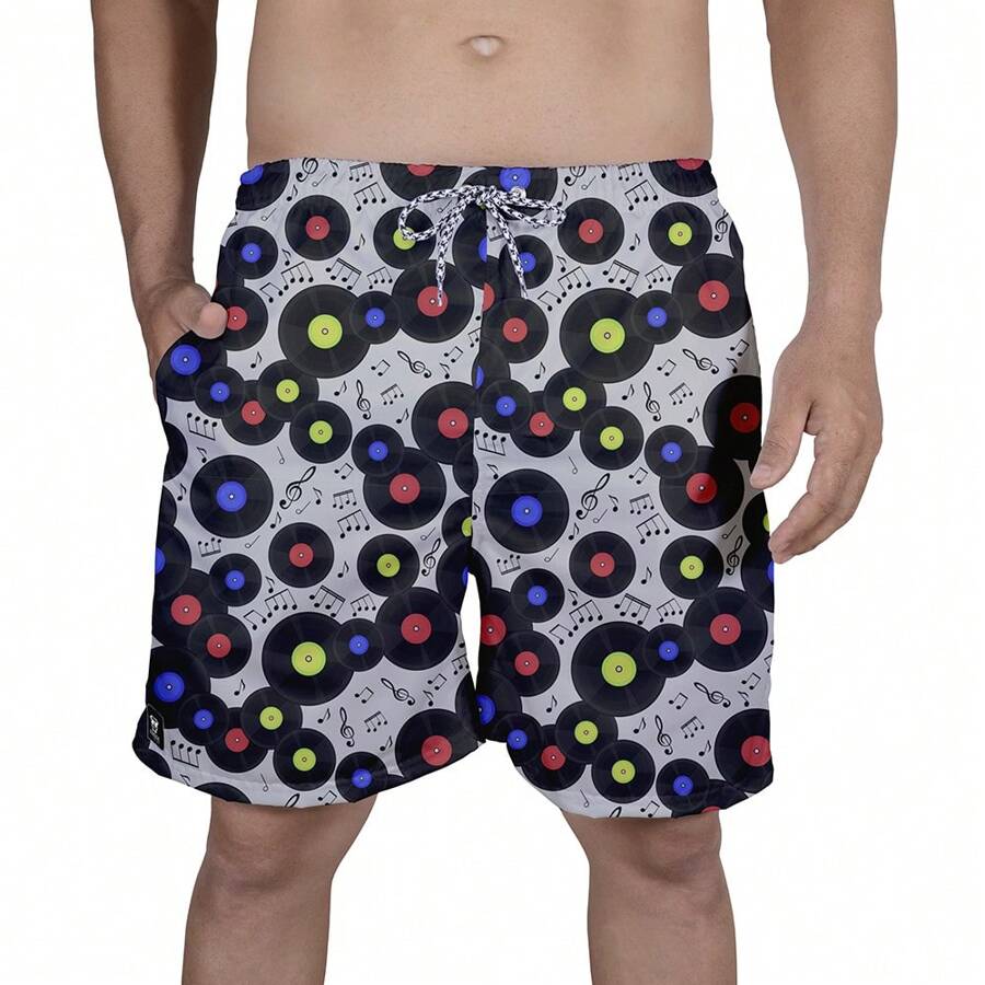 Men Beach Shorts - 黑色 - 查看 1