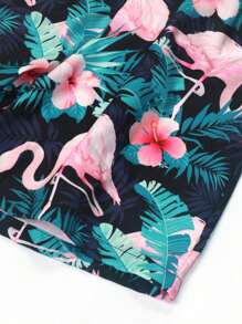 Tween Boy Summer Loose Short Sleeve Casual Hawaiian Beach Shirt And Shorts Set