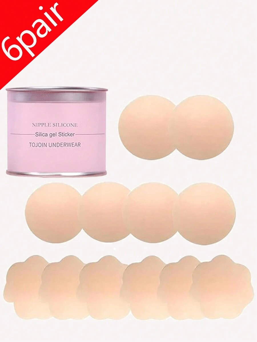 8 Paires De Protège-mamelons En Silicone - Autocollants Invisibles Réutilisables (ronds Et Pétales) - Imperméables Et Doux - Pour Robes Sans Bretelles, Maillots De Bain