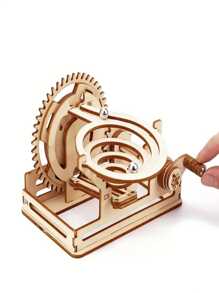 51pcs/Set Diy Wooden Roller Coaster Track With Ball Model, 3d Puzzles Construction Kit, Best Gift,Football,Wooden Ball,Diy Wood,Model Kit,Football,Puzzle