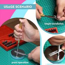 Hobbyworker 38PCS 3mm Auto Punching Tool Steel Metal Number Capital Letter Stamp Set With Automatic Punch Alphabet ID Stamping Punch Set Kit - 38PCS 3mm Punch Stamp Red Kit - View 2