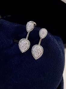 流行的水滴鑽耳環，時尚獨特，韓國設計師設計，優雅的派對首飾禮物 - 水滴耳環 - 查看 7