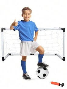 Portable Soccer Goal For Kids With Carry Box - Easy To Install Lightweight Fun, Outdoor Indoor Backyard Training Games For Children Youth Adult - White - View 1