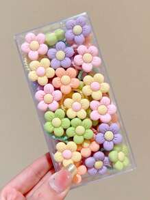 30pcs/Pack Random Color Angel Princess Flower Hair Scrunchies Set