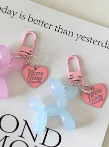 1 Móc khóa hình chó Jelly Balloon dành cho phụ nữ, Móc khóa dễ thương cho bé gái, Phụ kiện móc khóa cho chìa khóa xe hơi ngày lễ tình nhân - Màu xanh lam - Xem 2