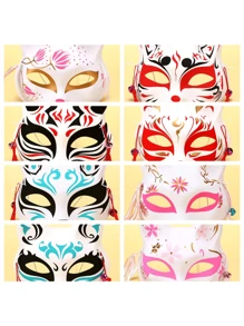 Half Face Cat/Full Face Cat/Fox Performance Mask (Bell Color Random) - Multicolor - View 11