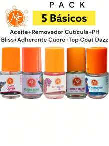 Pack 5 Basicos Esmaltes  McNails Aplicacion de uñas - Naranja - Ver 2