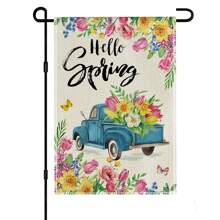 1 Miếng Xe tải & Thiết kế hoa Cờ vườn , Tính hai mặt Dày Hằng ngày Phong cách Hình chữ nhật Chào mừng Băng rôn Đối với Trong nhà/Ngoài trời Đồ trang trí - Nhiều màu - Xem 5