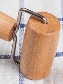 1入組不粘木製擀麵杖素色堅固耐用家用麵團擀麵杖廚房烘焙烹飪易於清理