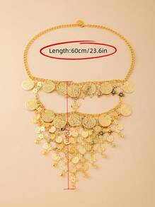 1pc Metal Hollow Face Veil, Mask For Party, Gathering, Casual & Versatile Use - Gold - View 4