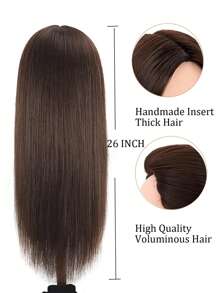 棕色头发化妆模特头，带后梳头发 26 英寸造型头美容模特头练习编织美容娃娃头头发（1 个模特头）用于美容用品