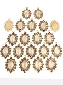 20 cái Retro Hợp kim Hoa Đá quý khung viền Hình Bầu Dục Với Ly Cabochon Đối với DIY Vòng tay , Dây chuyền , Làm đồ trang sức - Đồng - Xem 17