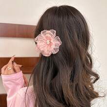 1 Miếng Lưới Hoa vải Kẹp tóc Dành cho Cô gái , Thích hợp Đối với Mặc hàng ngày , bờ biển Kỳ nghỉ , Giải trí Hoặc Thanh lịch - Nhiều màu - Xem 2