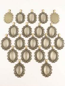20 cái Retro Hợp kim Hoa Đá quý khung viền Hình Bầu Dục Với Ly Cabochon Đối với DIY Vòng tay , Dây chuyền , Làm đồ trang sức - Đồng - Xem 15