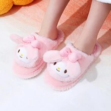 Miniso Sanrio Women's Plush Slippers, Autumn And Winter, Cute Cartoon Home Furnishing Slippers-Purple(1 PC) - Pink - View 5