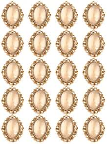 20 cái Retro Hợp kim Hoa Đá quý khung viền Hình Bầu Dục Với Ly Cabochon Đối với DIY Vòng tay , Dây chuyền , Làm đồ trang sức - Đồng - Xem 18