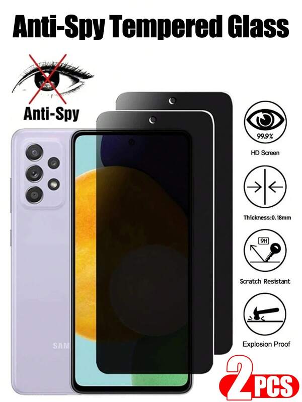 2 Pcs Privacy Anti Spy Screen Protector Compatible With Samsung Galaxy Full Coverage,Easy Install High-Definition Clear,Bubble-Free Anti-Spy Screen Protector Privacy Glass Film Privacy Anti Fingerprint Gift For Birthday/Easter/Presidents Day/Christmas//Family/Friends/Boy/Girlfriend Gift For Birthday, Family, Friends Tempered Glass, Phone Screen Protector, Phone Accessories