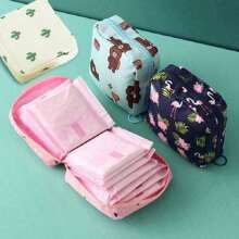1pc Portable Sanitary Pad Organizer Bag, Multi-Functional Travel Pouch, Zipper Oxford Cloth Feminine Hygiene Storage Bag, Suitable For Teenagers And Women, For Toiletries, Sanitary Pads And Cosmetics, Back To School
